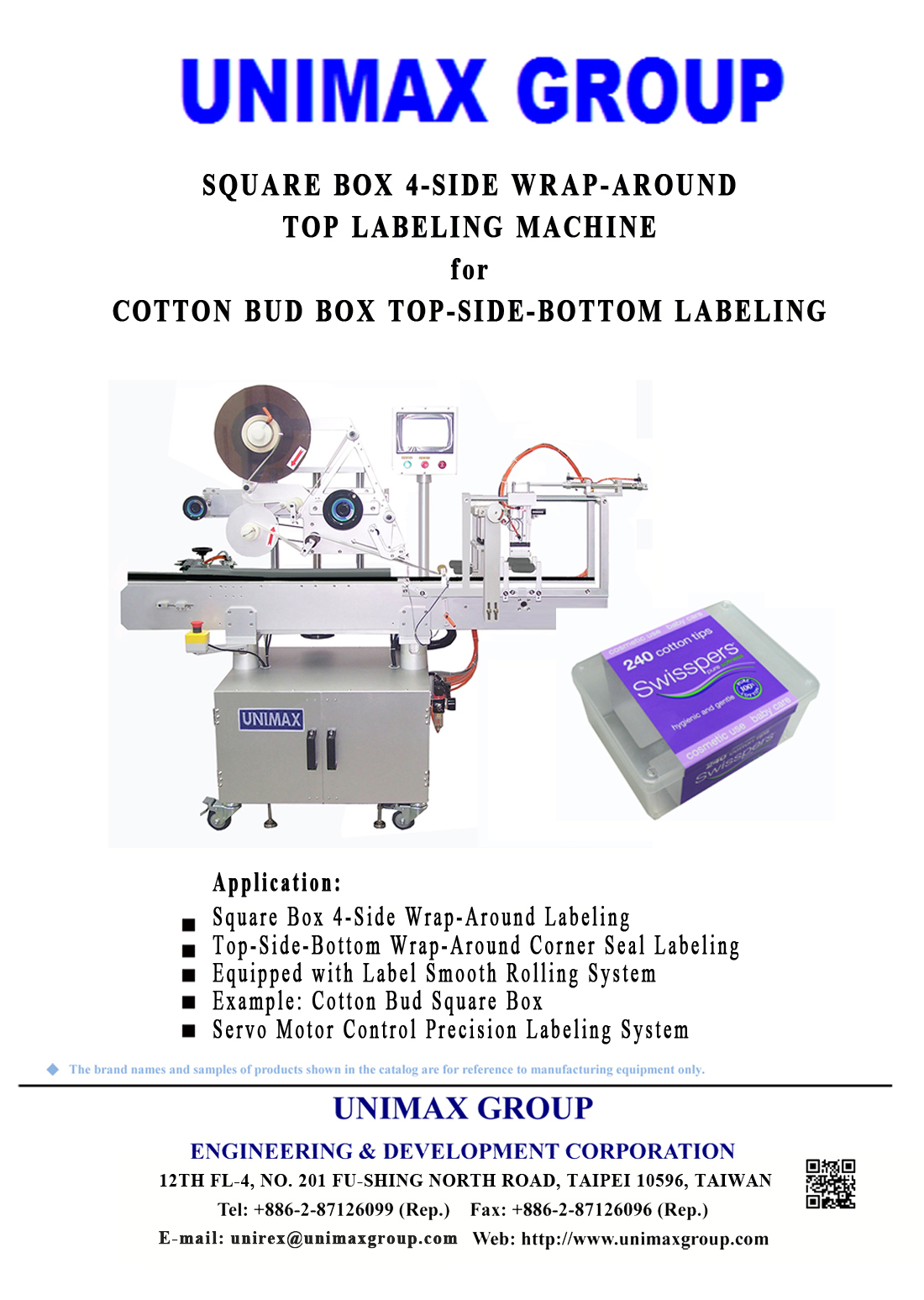 Square Box 4-Side Wrap-Around Top Labeling Machine for Cotton Bud Box Top-Side-Bottom Wrap-Around Labeling